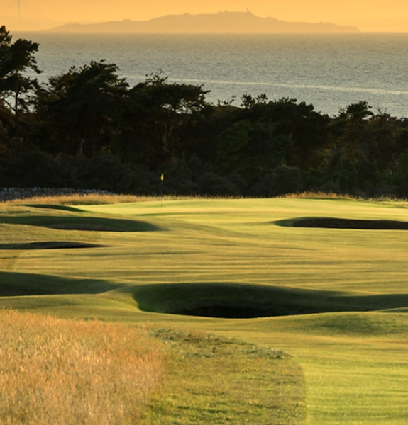 Muirfield looking towards Edinburgh over the Firth of Forth