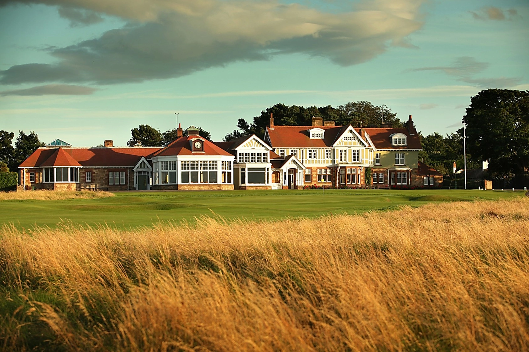 Muirfield 18th looking towards green and the clubhouse