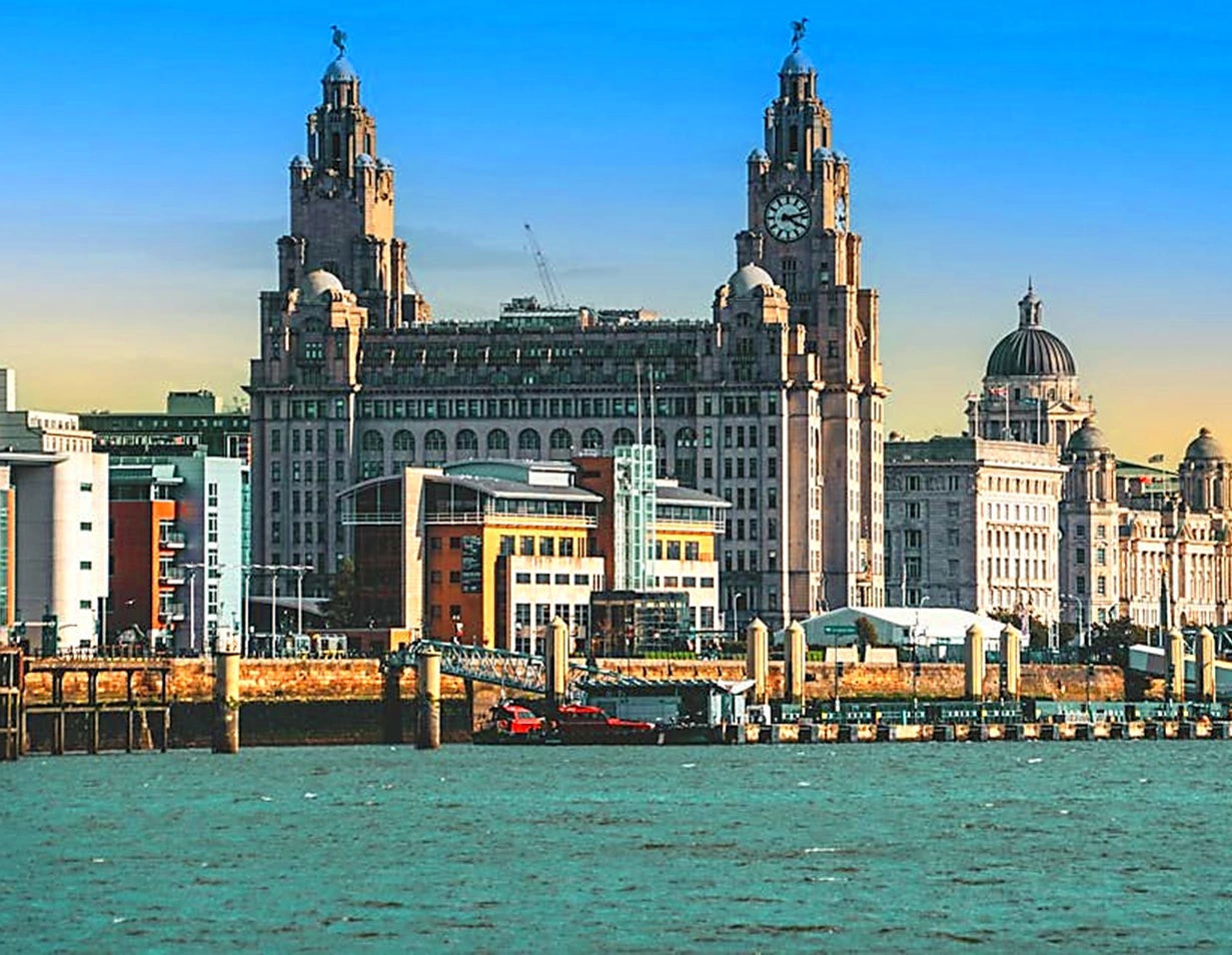 The Liver Building on the Liverpool waterfront